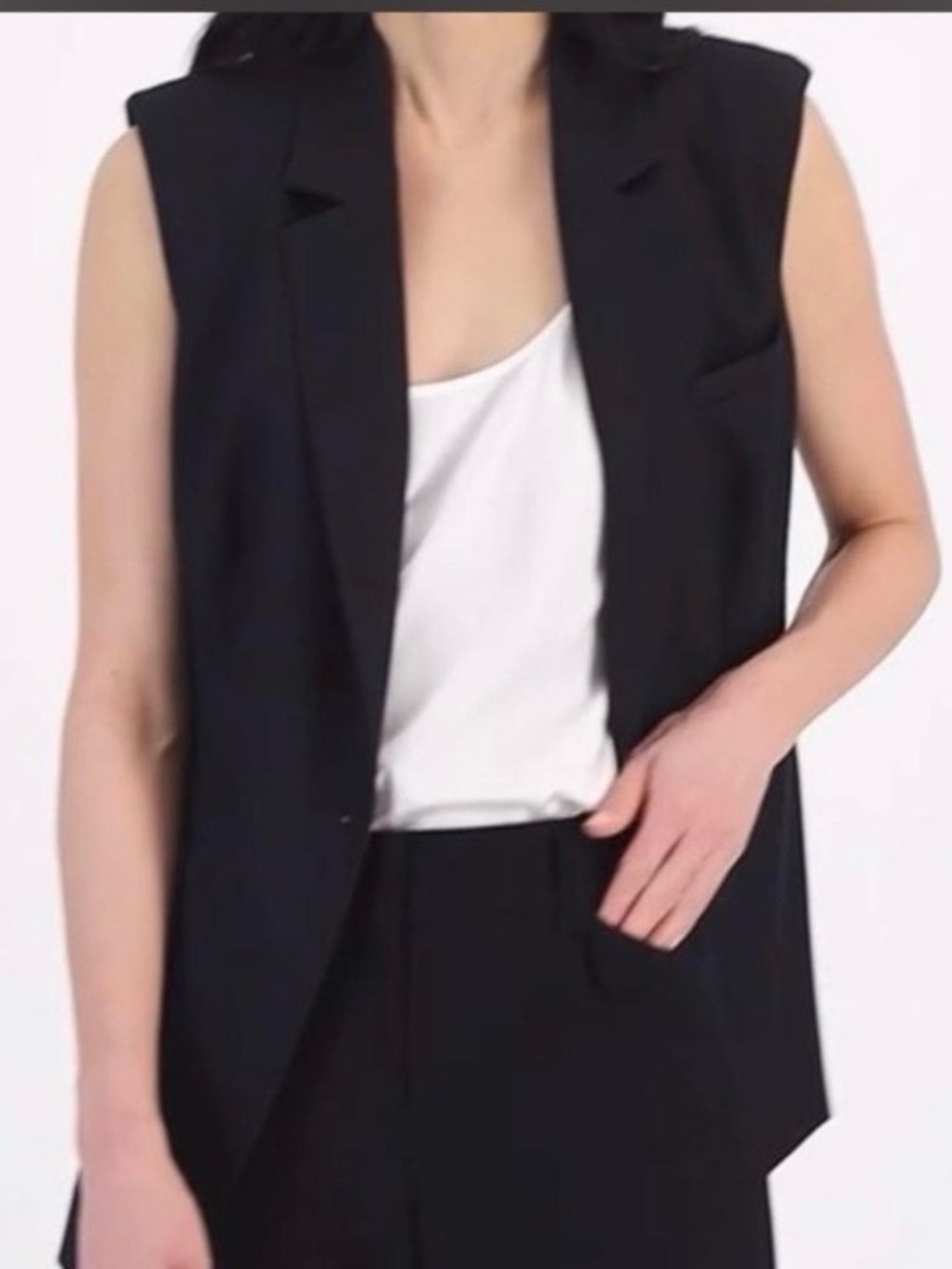 INC International Concepts Sleeveless Black Blazer Vest